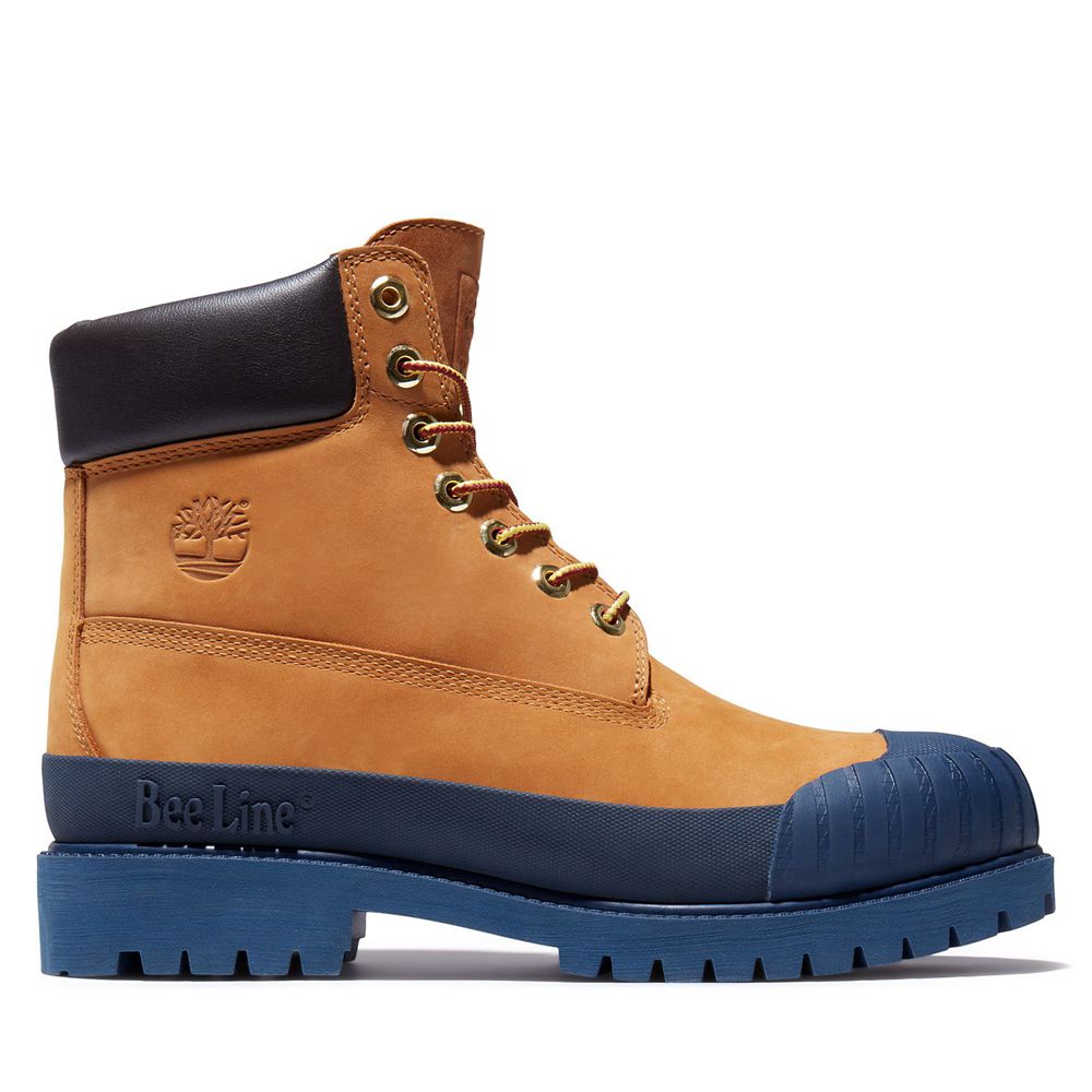 Bototos Timberland Hombre 6-Inch Bee Line X Waterproof Rubber Toe Marrones/Azul Marino - Chile SCG-3